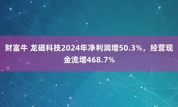 财富牛 龙磁科技2024年净利润增50.3%，经营现金流增468.7%